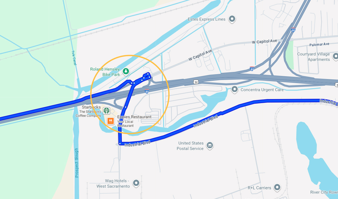 Map showing Causeway Bike Path location