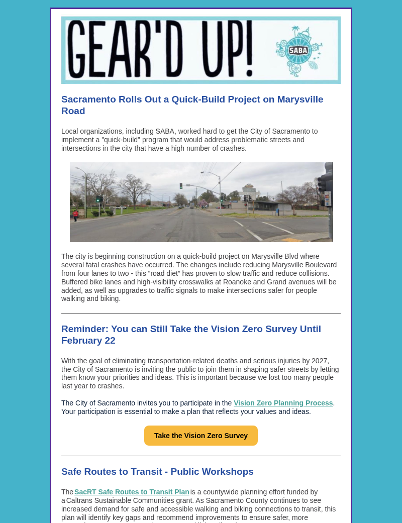 First page of February 15th edition of Gear'd Up